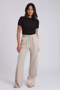 Stone Drawstring Wide Leg Trousers / Stone Drawstring Wide Leg Trousers /