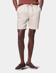Stone Linen Drawstring Shorts Machine Washable Plain Men's Stone Linen Drawstring Shorts Machine Washable Plain Men's