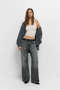 Straight-Leg Jeans With Rhinestone Stars - Grey