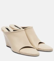 Strap Stretch 75 leather wedge mules Strap Stretch 75 leather wedge mules