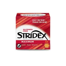 STRIDEX - Alcohol Free Maximum Pads (2 Salicylic Acid) RED - 55pcs STRIDEX - Alcohol Free Maximum Pads (2 Salicylic Acid) RED - 55pcs