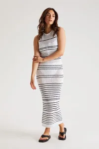 Stripe Pointelle Dress 16 Stripe Pointelle Dress 16