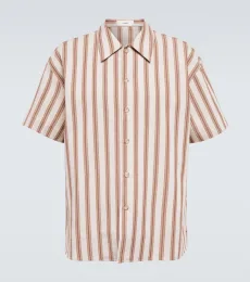 Striped cotton and linen shirt