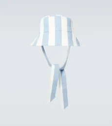 Striped cotton canvas bucket hat Striped cotton canvas bucket hat