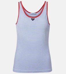 Striped cotton jersey tank top Striped cotton jersey tank top