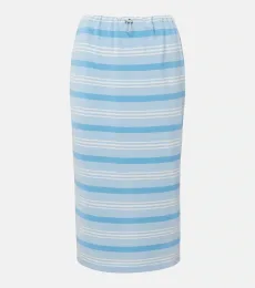 Striped cotton pique pencil skirt Striped cotton pique pencil skirt