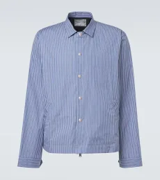 Striped cotton poplin blouson jacket Striped cotton poplin blouson jacket