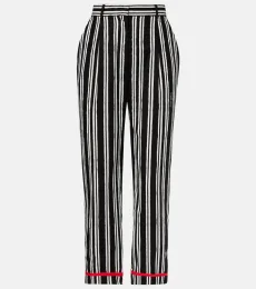 Striped cotton straight pants Striped cotton straight pants
