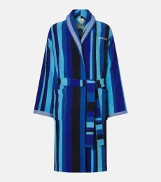Striped cotton terry bathrobe Striped cotton terry bathrobe