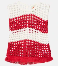 Striped crochet cotton vest Striped crochet cotton vest