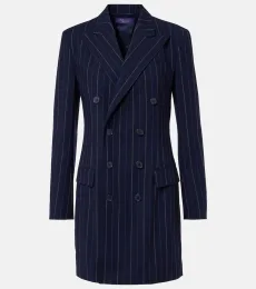 Striped double-breasted wool blazer dress Striped double-breasted wool blazer dress