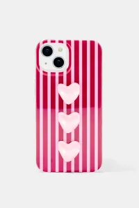 Striped Heart Iphone Case
