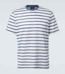 Striped linen and cotton T-shirt Striped linen and cotton T-shirt