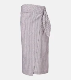 Striped linen wrap skirt Striped linen wrap skirt
