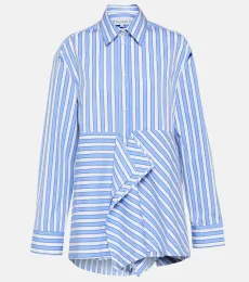 Striped peplum cotton shirt Striped peplum cotton shirt
