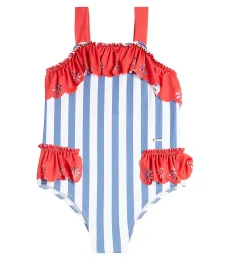 Striped ruffled swimsuit Striped ruffled swimsuit