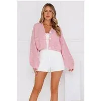 Stylish Chill Knit Cardigan Pink Stylish Chill Knit Cardigan Pink