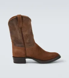Suede and leather cowboy boots Suede and leather cowboy boots