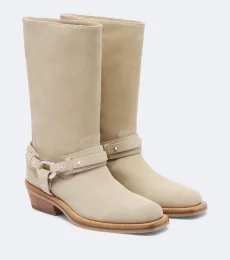 Suede biker boots
