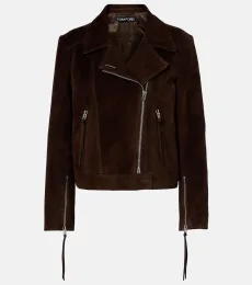 Suede biker jacket