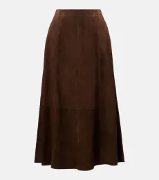 Suede midi skirt Suede midi skirt