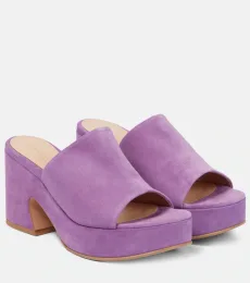Suede platform mules Suede platform mules
