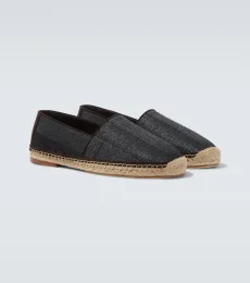 Suede-trimmed espadrilles