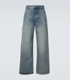 Suede-trimmed straight jeans Suede-trimmed straight jeans