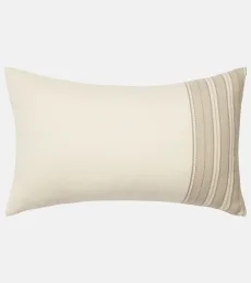 Suitcase striped cotton and cashmere cushion