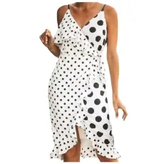 Summer Dresses for Women plus Mid Length Sleeve V Neck Holiday Dresses for Women Ruched Dress Women (White, XL)