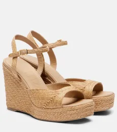 Summer raffia espadrille wedges