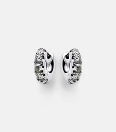 Super Duper 14kt white gold hoop earrings with diamonds