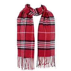 Super Soft Classic Check Plaid Winter Scarf for Men and Women (Red) Super Soft Classic Check Plaid Winter Scarf for Men and Women (Red)