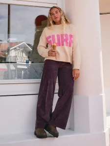 Surf On Cloud Cord - Women Red Corduroy Wide Leg Trousers Surf On Cloud Cord - Women Red Corduroy Wide Leg Trousers