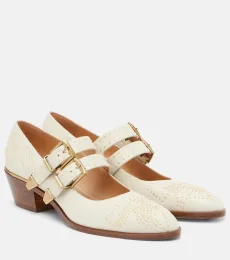 Susan studded leather Mary Jane pumps Susan studded leather Mary Jane pumps