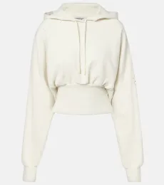 Sweat-shirt à capuche raccourci en coton Sweat-shirt à capuche raccourci en coton