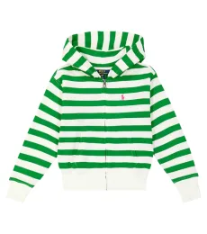 Sweat-shirt à capuche rayé en coton mélangé Sweat-shirt à capuche rayé en coton mélangé
