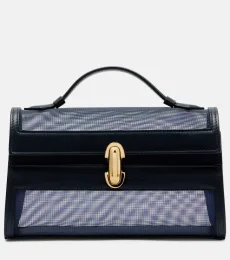 Symmetry leather-trimmed mesh tote bag Symmetry leather-trimmed mesh tote bag