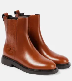 T Monogram leather Chelsea boots