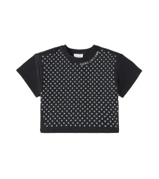 T-shirt en coton à fleurs et ornements