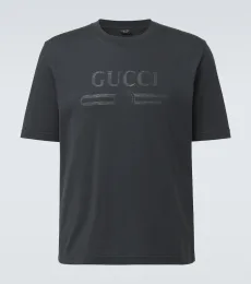 T-shirt en coton mélangé à logo T-shirt en coton mélangé à logo
