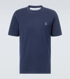 T-shirt rayé en coton à logo T-shirt rayé en coton à logo