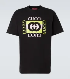 T-shirt rayé en coton à logo