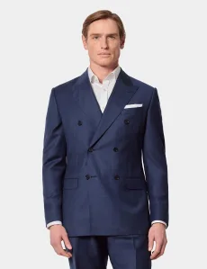 Tailored Fit Dark Blue Suit Wool Flannel Plain Men's Tailored Fit Dark Blue Suit Wool Flannel Plain Men's