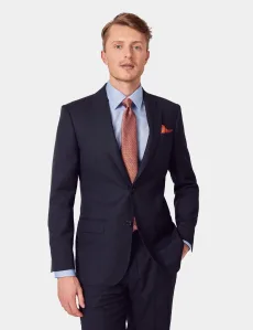 Tailored Fit Navy Birdseye 1913 Suit Jacket Wool Plain Men's Tailored Fit Navy Birdseye 1913 Suit Jacket Wool Plain Men's