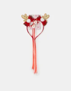 Tan Girls Christmas Headband Fake Hair Clips Set Tan Girls Christmas Headband Fake Hair Clips Set