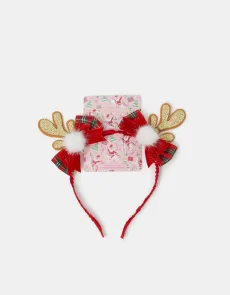 Tan Girls Reindeer Christmas Headband Tan Girls Reindeer Christmas Headband