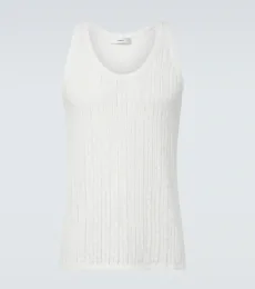Tank top de pointelle de algodón y lino Tank top de pointelle de algodón y lino