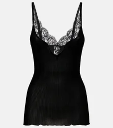Tank top de seda con encaje Tank top de seda con encaje