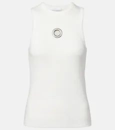Tank top en mezcla de algodón adornado Tank top en mezcla de algodón adornado